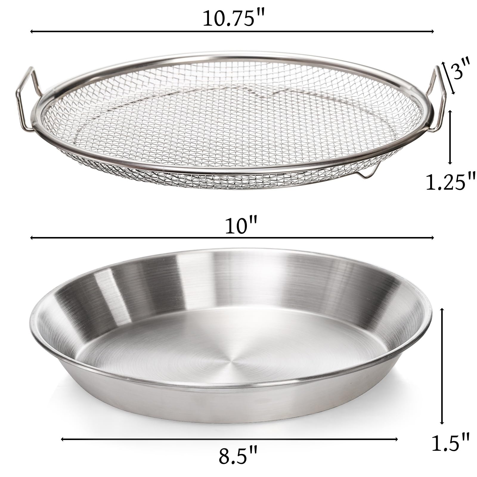 Tlence stainless steel air fryer mesh pan delivers crisper results