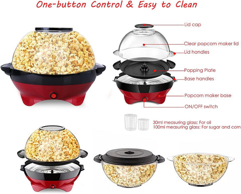 TLGREEN large lid serving as a bowl after popping for easy serving.