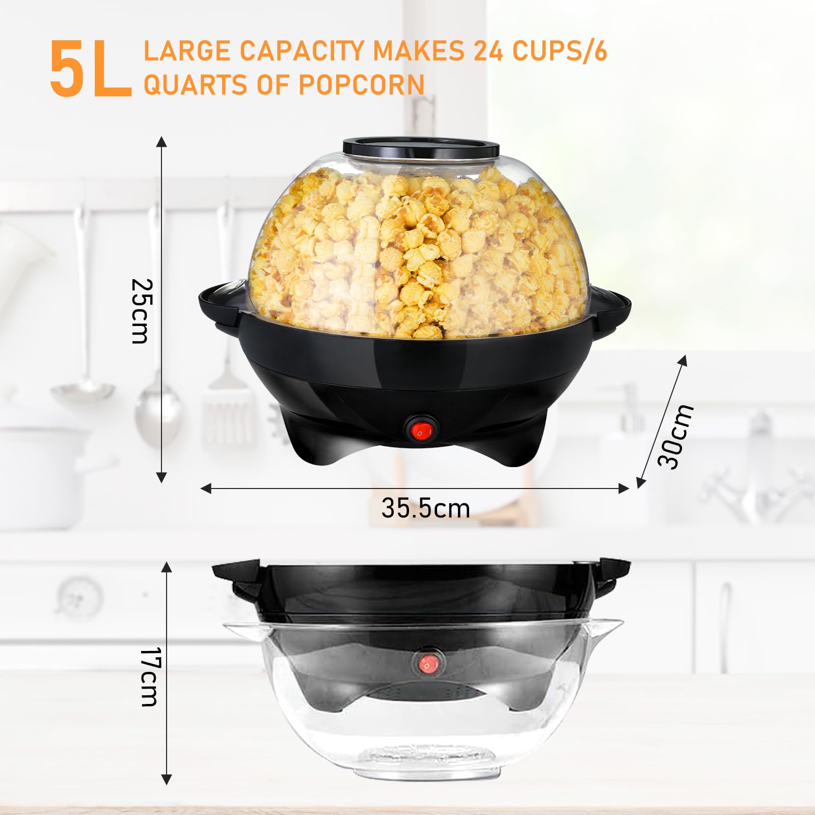 TLGREEN nonstick plate with popcorn ready for flavoring