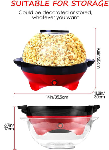 TLGREEN popcorn machine with stirring rod inside for even popping.