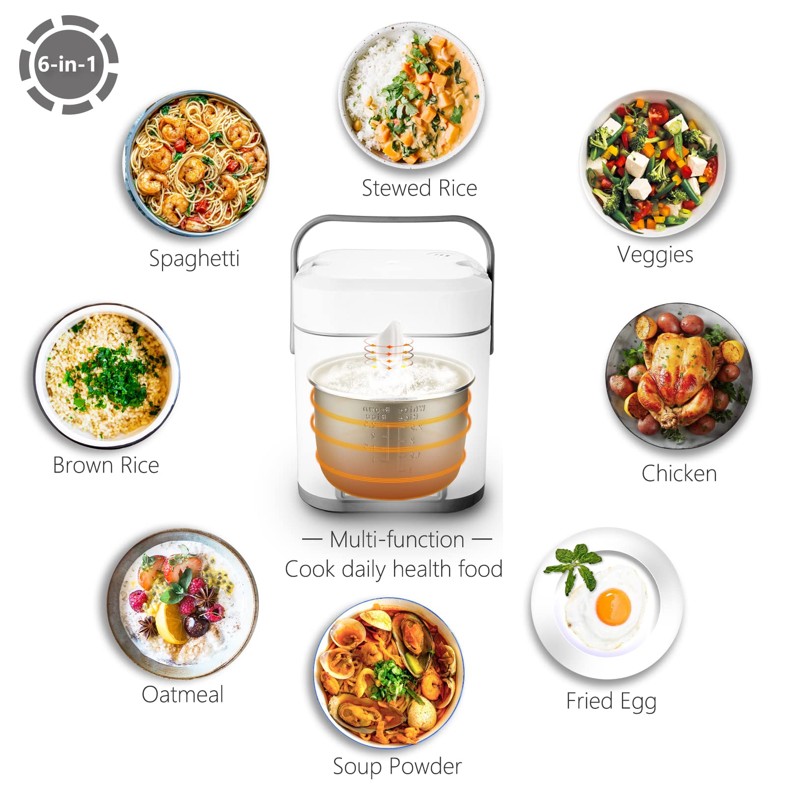 TLOG Mini Rice Cooker 12-hour delay timer supports meal planning flexibility
