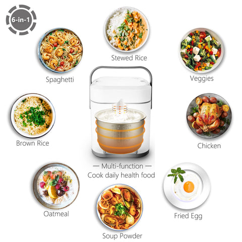 TLOG Mini Rice Cooker 12-hour delay timer supports meal planning flexibility