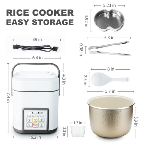 TLOG Mini Rice Cooker LED display and intuitive controls for quick meals