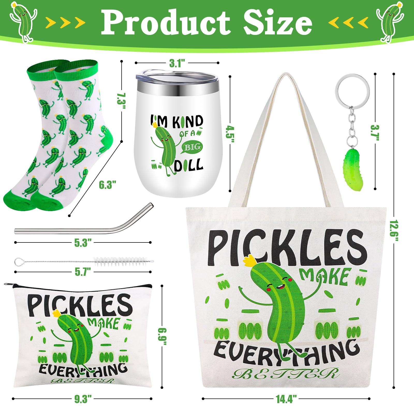 TLY pickle gifts set tote bag offering ample space for daily essentials