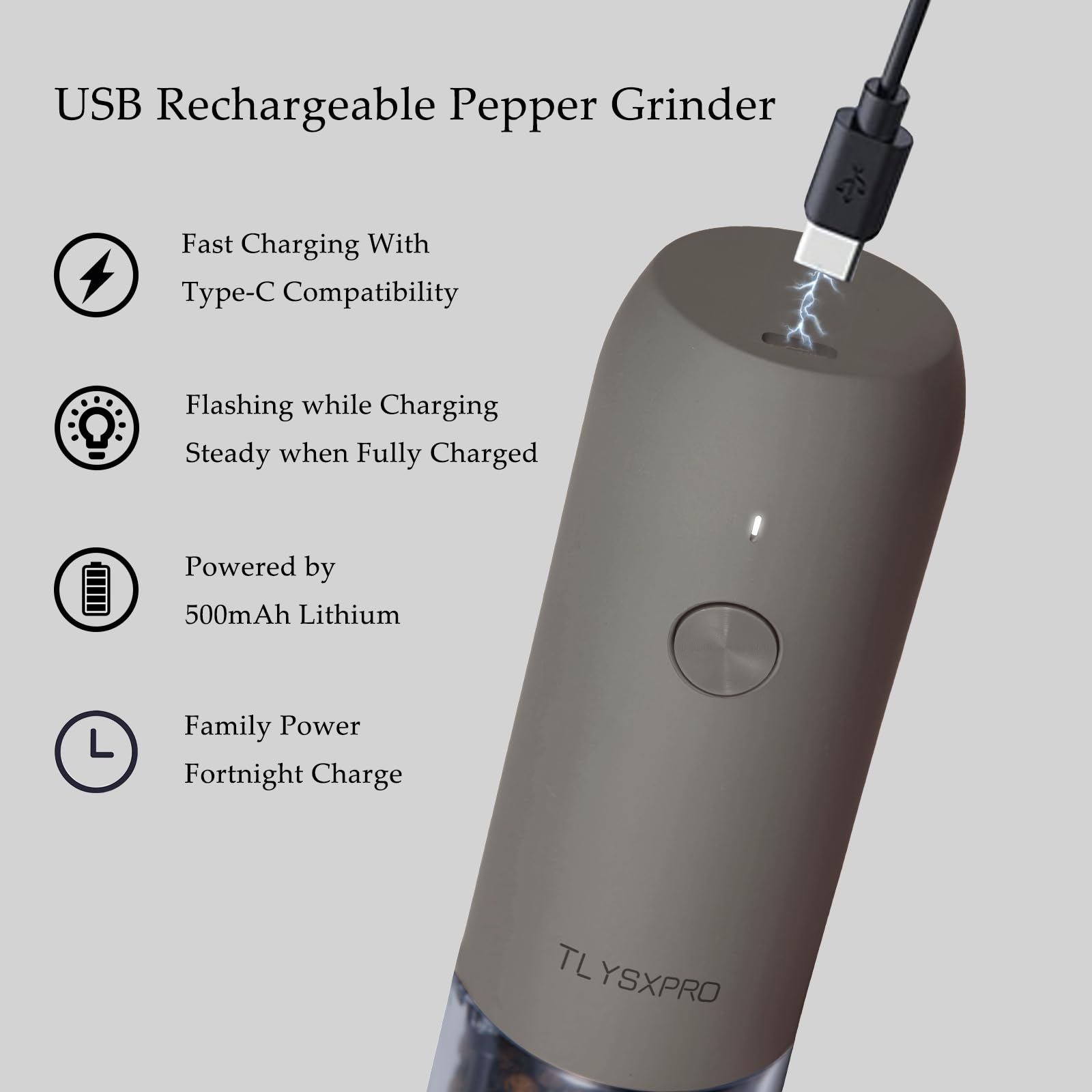 TLYSXPRO grinder open for fast refill with fresh spices.