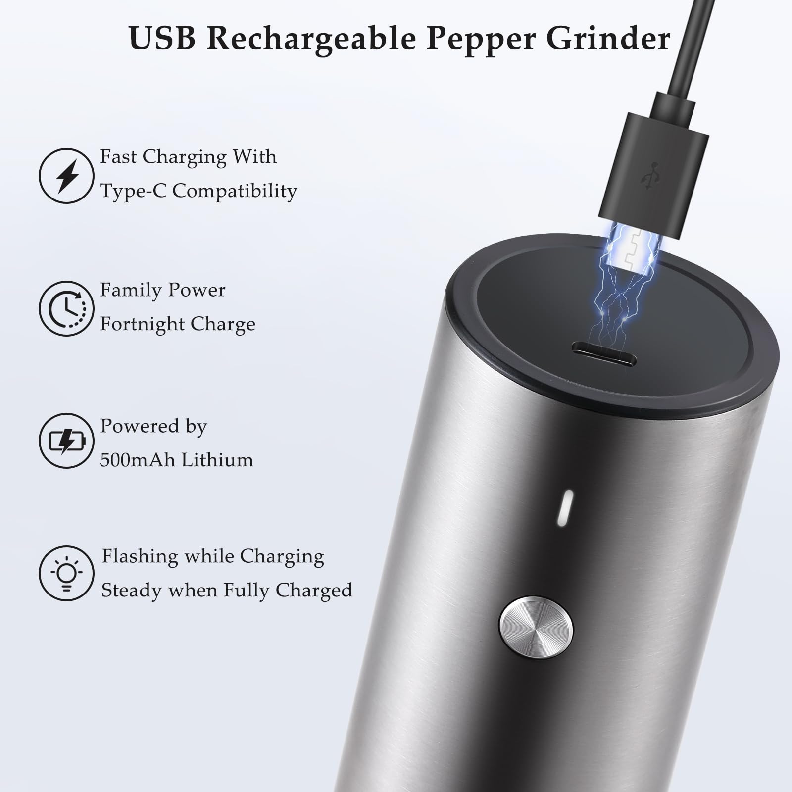 TLYSXPRO electric grinder Type-C charging for convenient power.