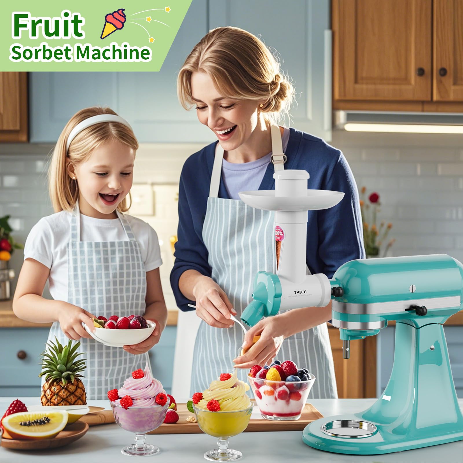Tmbeg frozen fruit soft serve process enables quick home desserts.