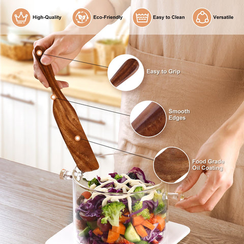 Tmkit heat-resistant wooden spoons endure high heat without warping