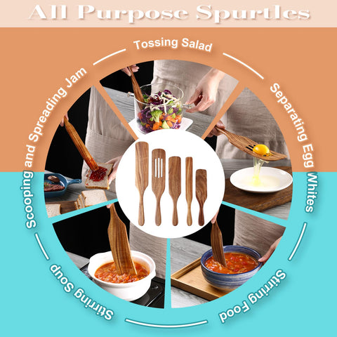 Tmkit non-stick wooden utensils protect cookware surfaces