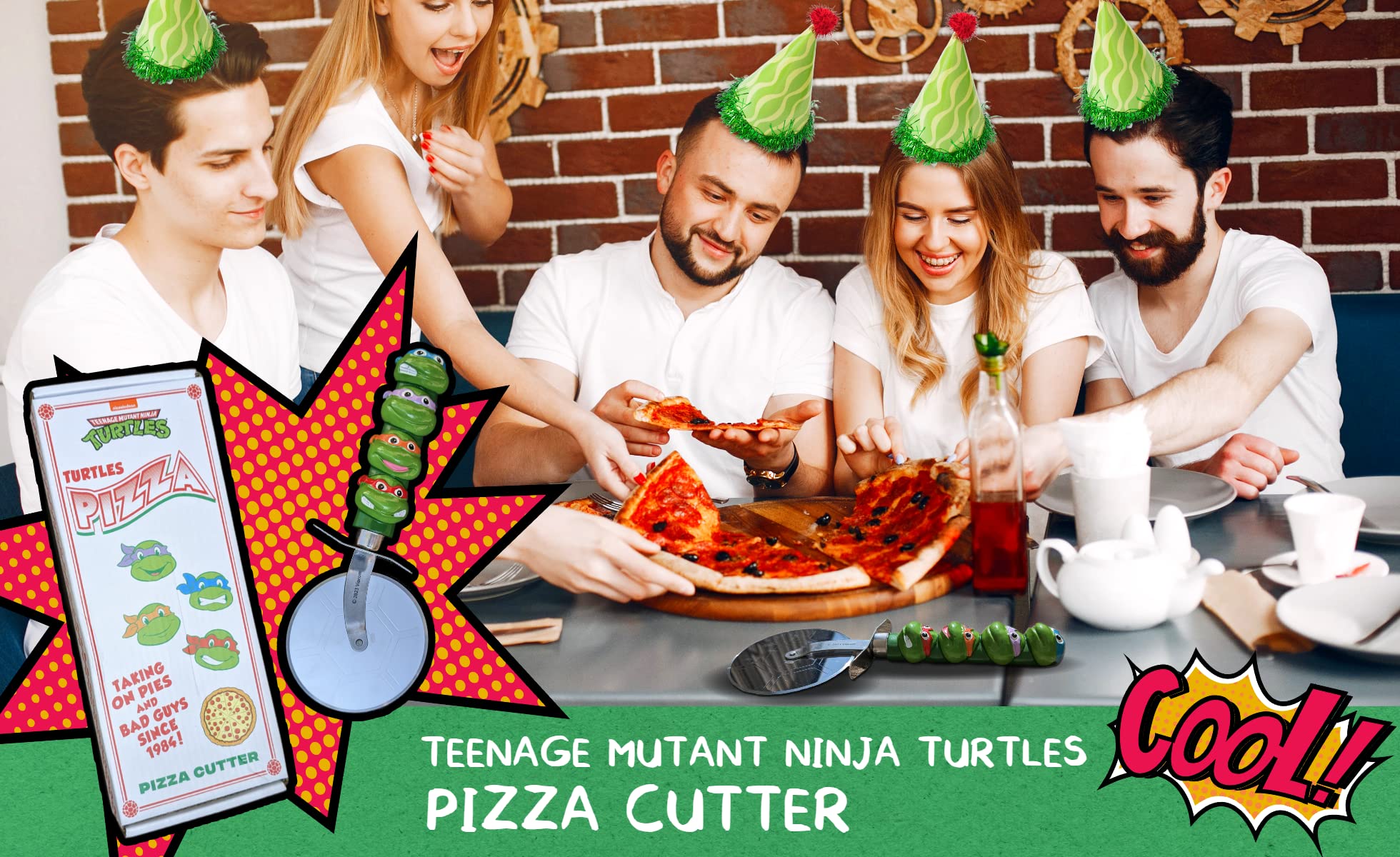Gift-ready TMNT pizza cutter packaging perfect for fans