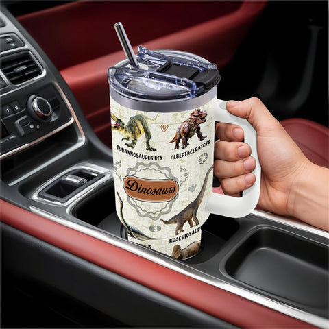 TNASURHUS dinosaur mug 40oz dishwasher-safe for quick cleanup.
