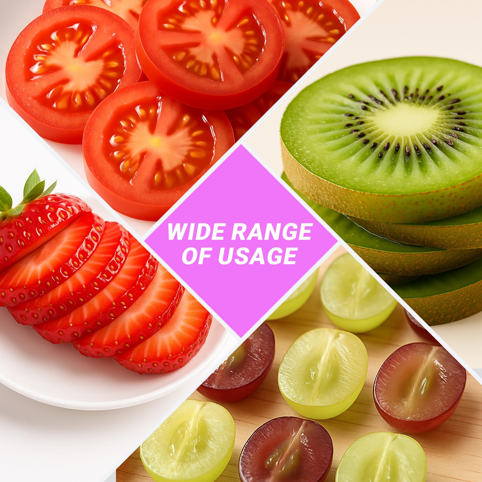 TNDCKP 3-in-1 egg slicer used for strawberries, kiwis, and cheese.