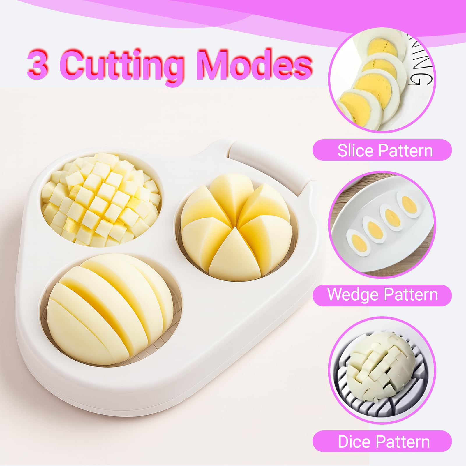 TNDCKP 3-in-1 egg slicer in action, even slices for sandwiches.