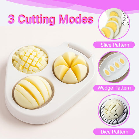 TNDCKP 3-in-1 egg slicer in action, even slices for sandwiches.