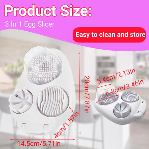 TNDCKP 3-in-1 egg slicer with stainless wires, clean cuts on soft fruits.