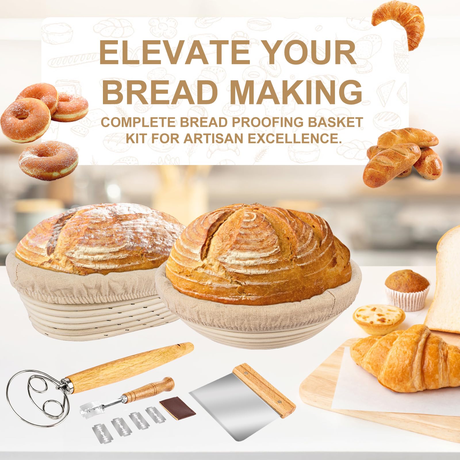 TNELTUEB complete bread proofing set for home bakers.