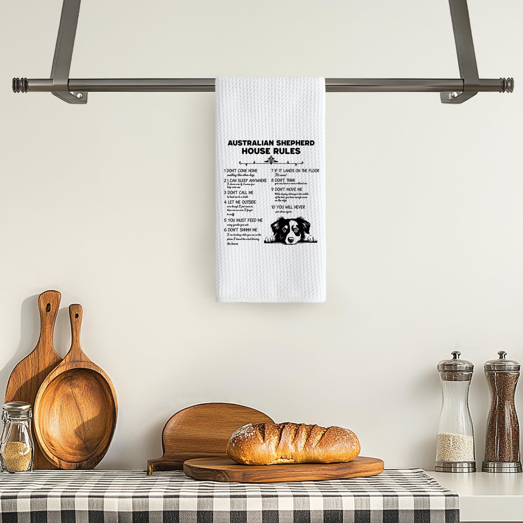 TNUW Australian Shepherd decor towel adds canine charm to rooms