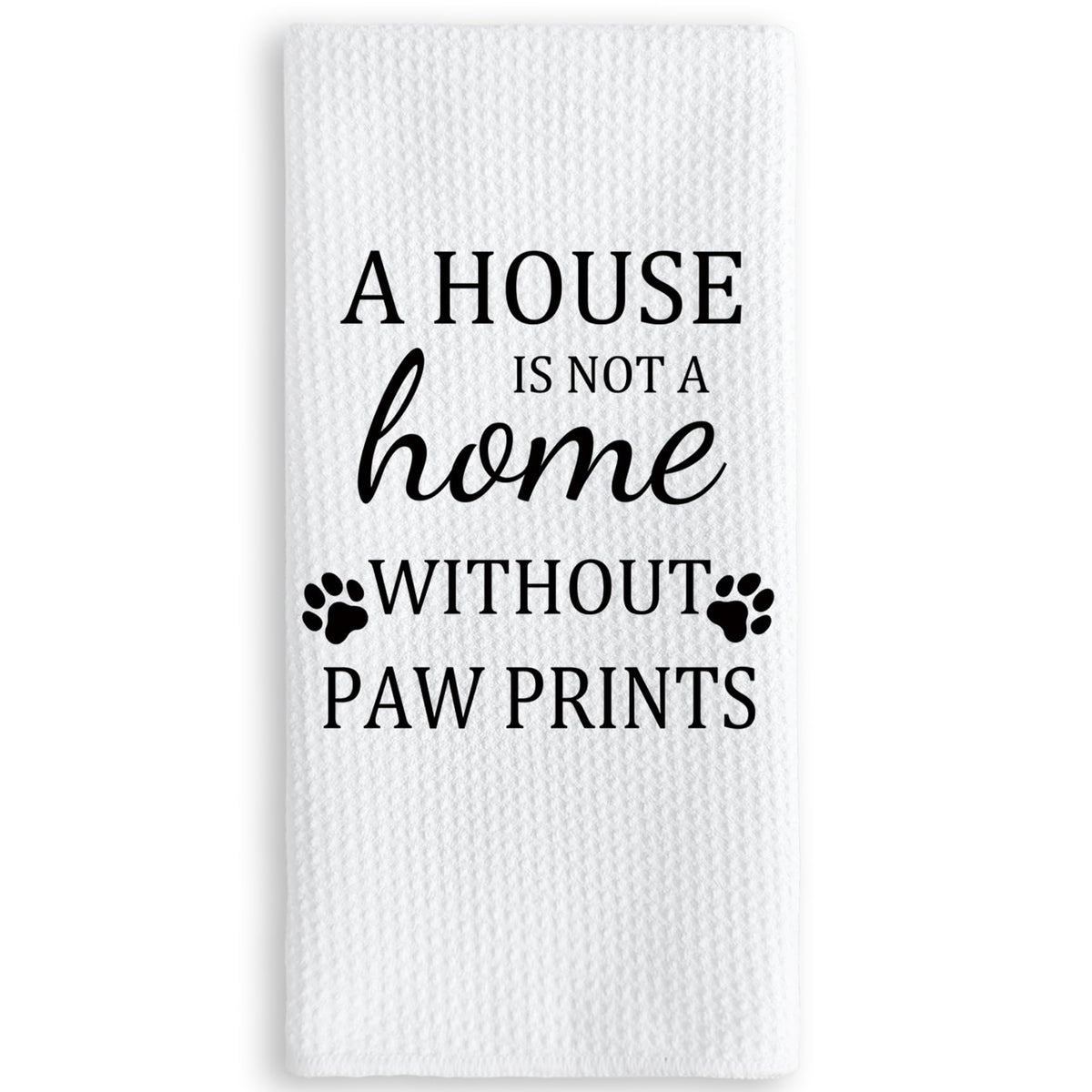 TNUW dog-themed kitchen towel 16x24 on oven handle for quick drying.