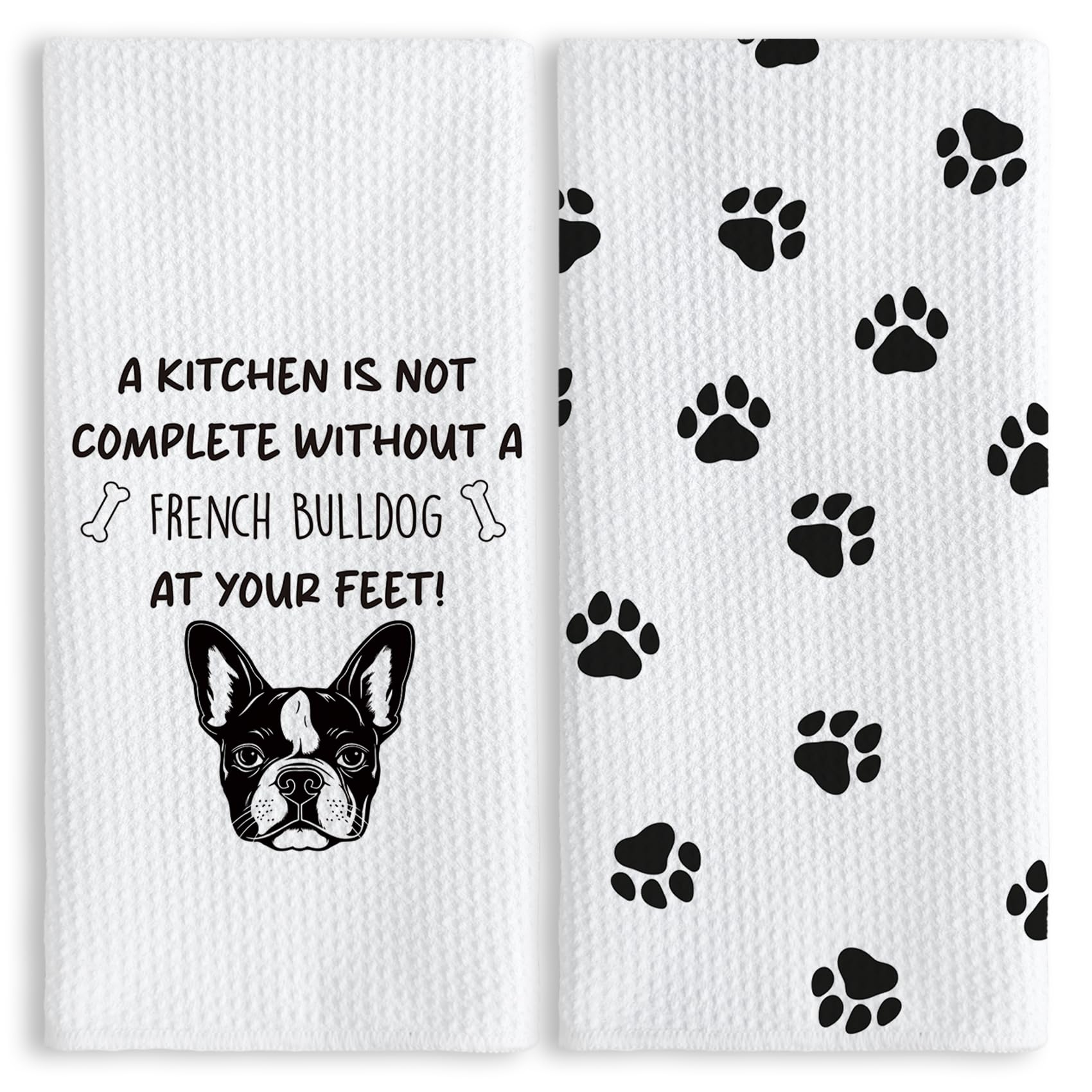 TNUW funny French Bulldog paw kitchen towel adds playful charm when drying hands