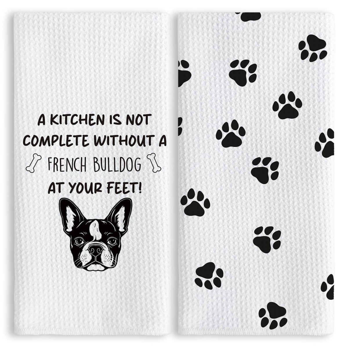 TNUW funny French Bulldog paw kitchen towel adds playful charm when drying hands