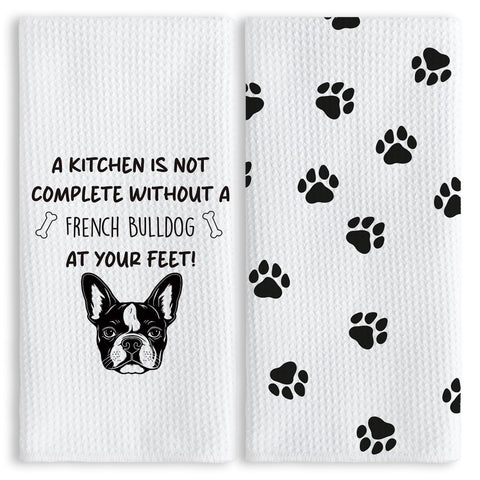 TNUW funny French Bulldog paw kitchen towel adds playful charm when drying hands