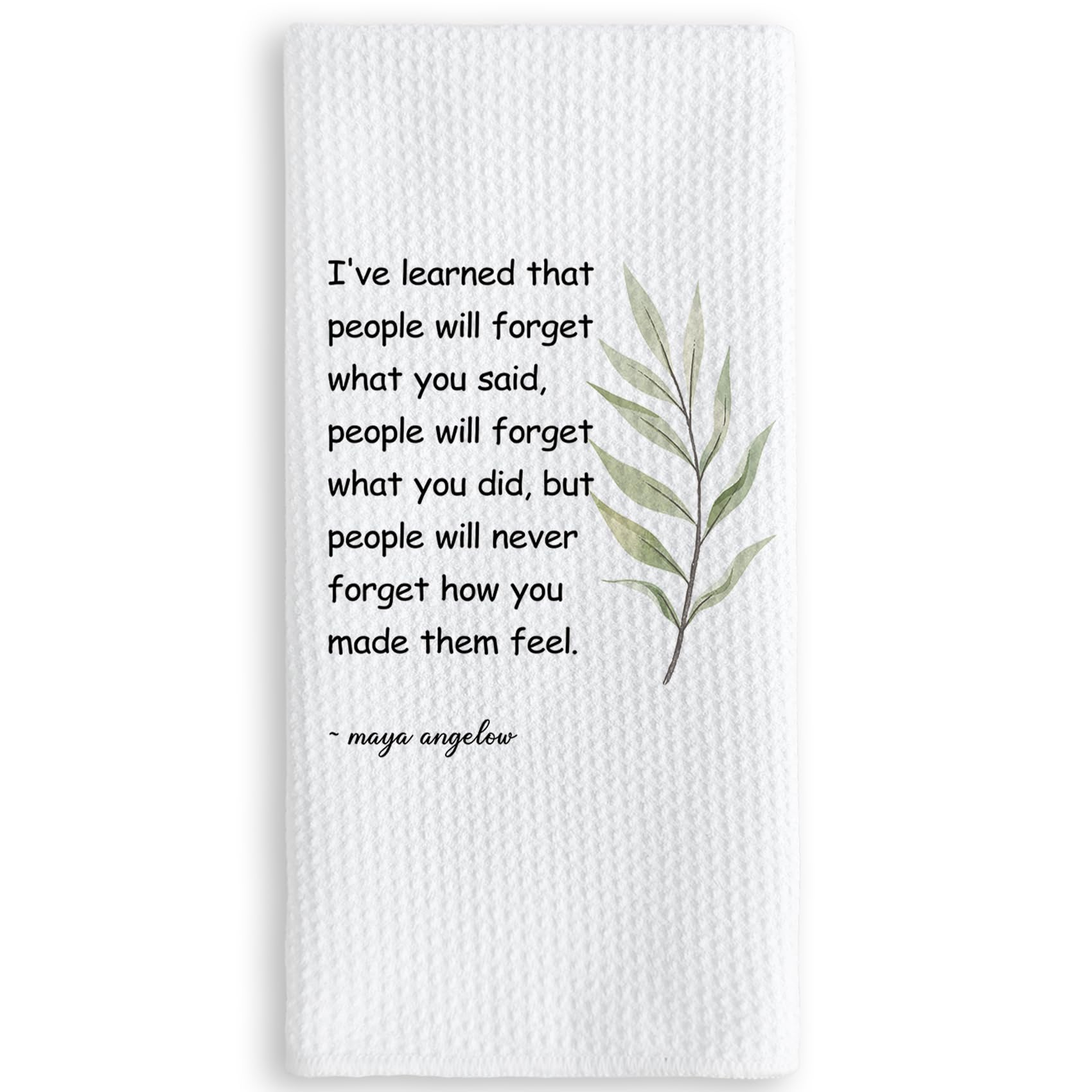TNUW kitchen towel in wide view shows soft white fabric and absorbent surface.