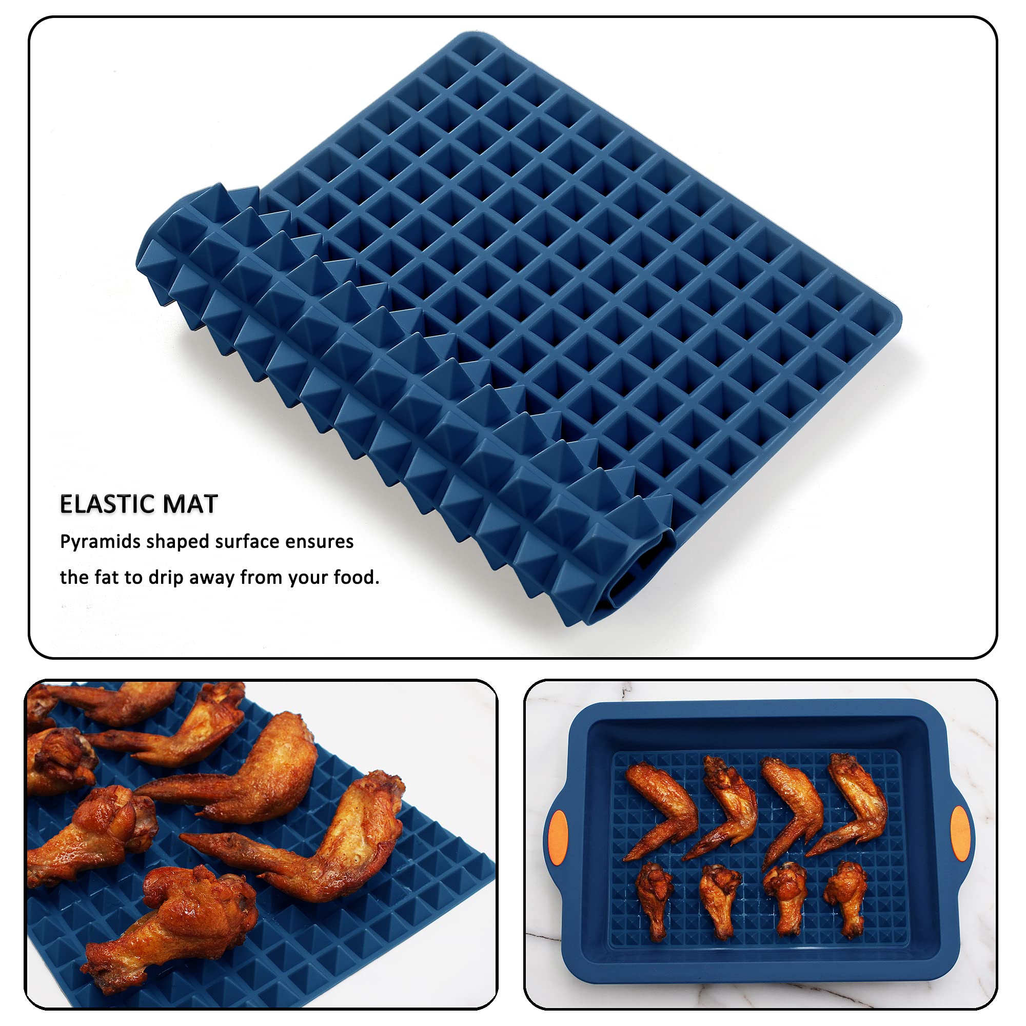 To encounter 8-in-1 silicone bake set nonstick finish aids effortless food release and cleanup.