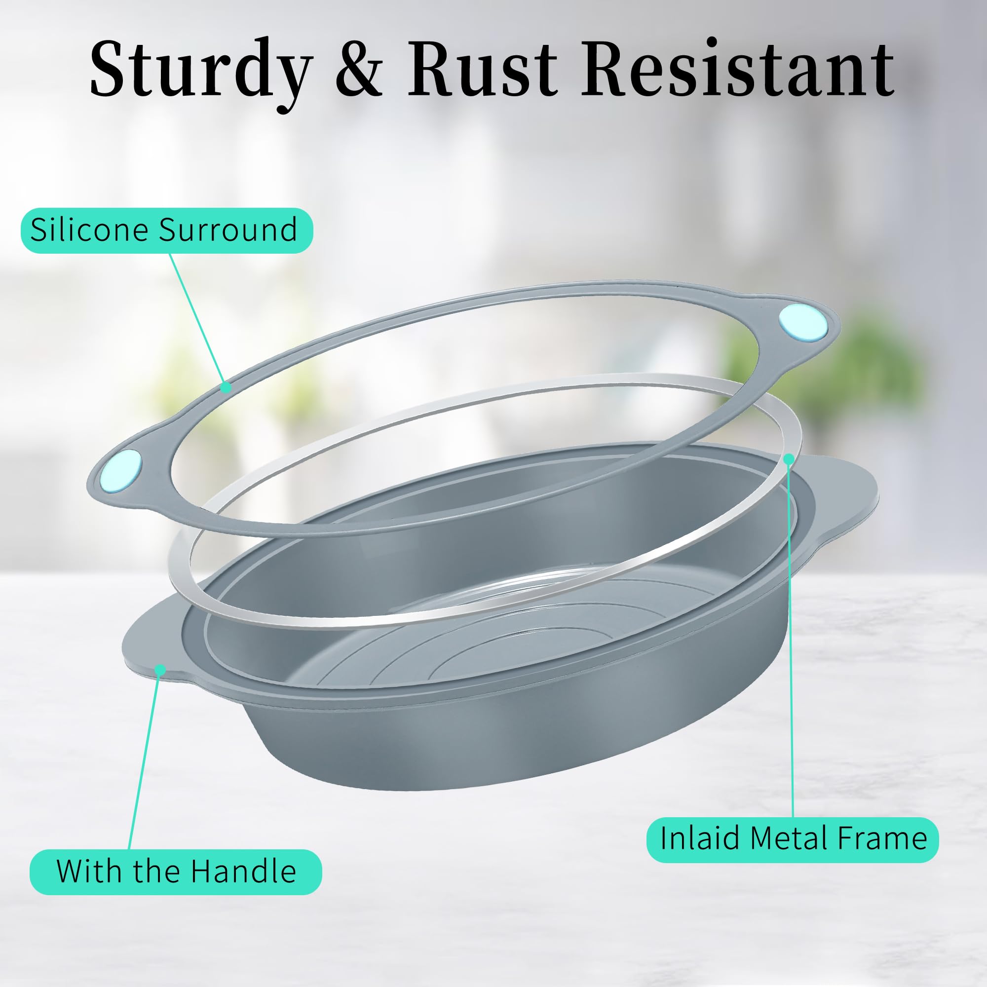 To encounter roast pan supports roasting with a silicone-smooth cleanup