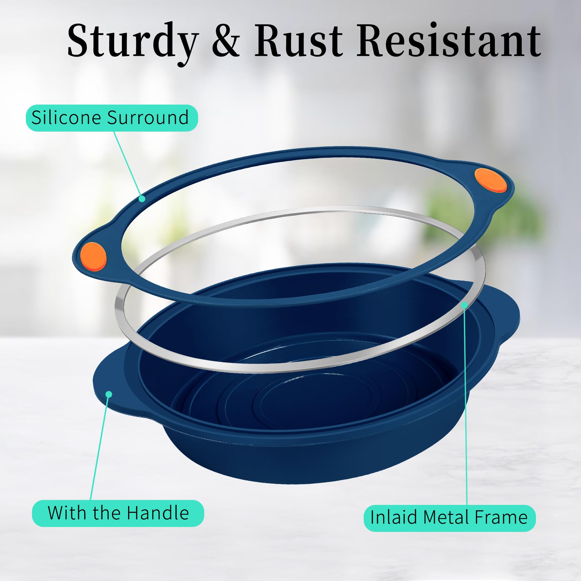 To encounter 8-in-1 silicone bake set roast pan for versatile roasts with steady heat.