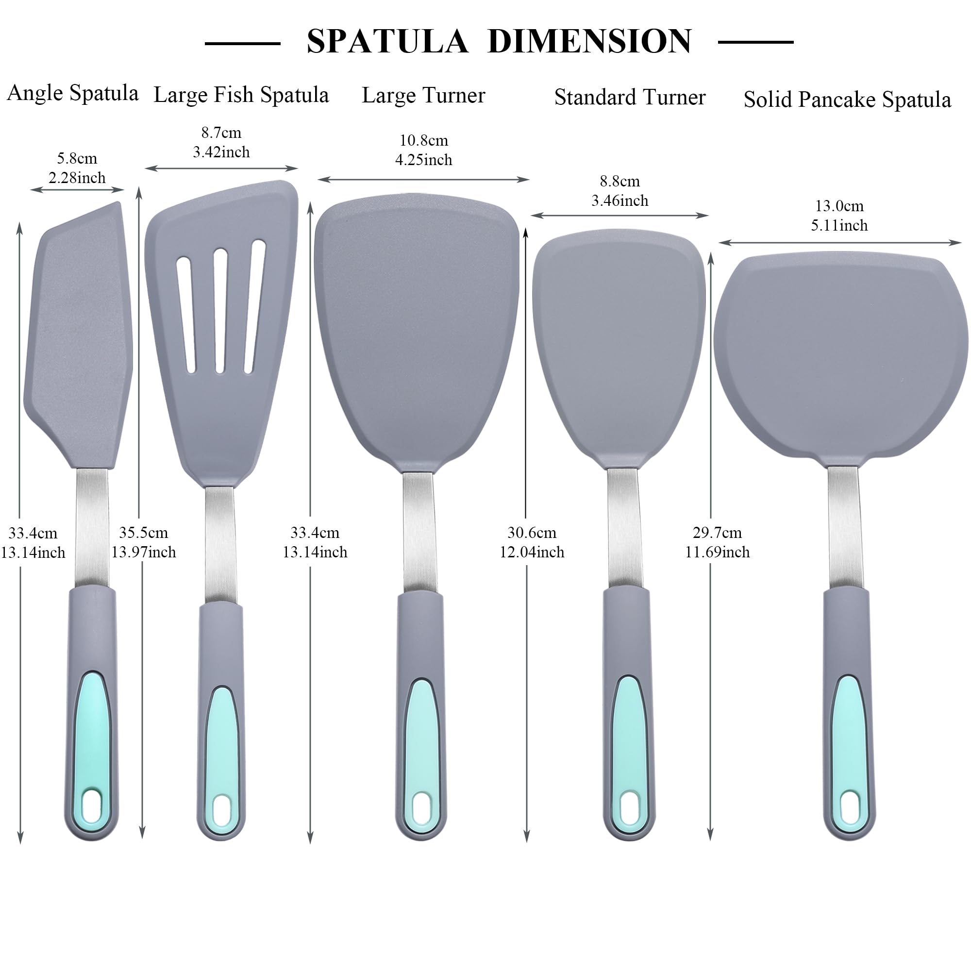 To encounter spatulas with heat resistance up to 446°F for high-heat tasks