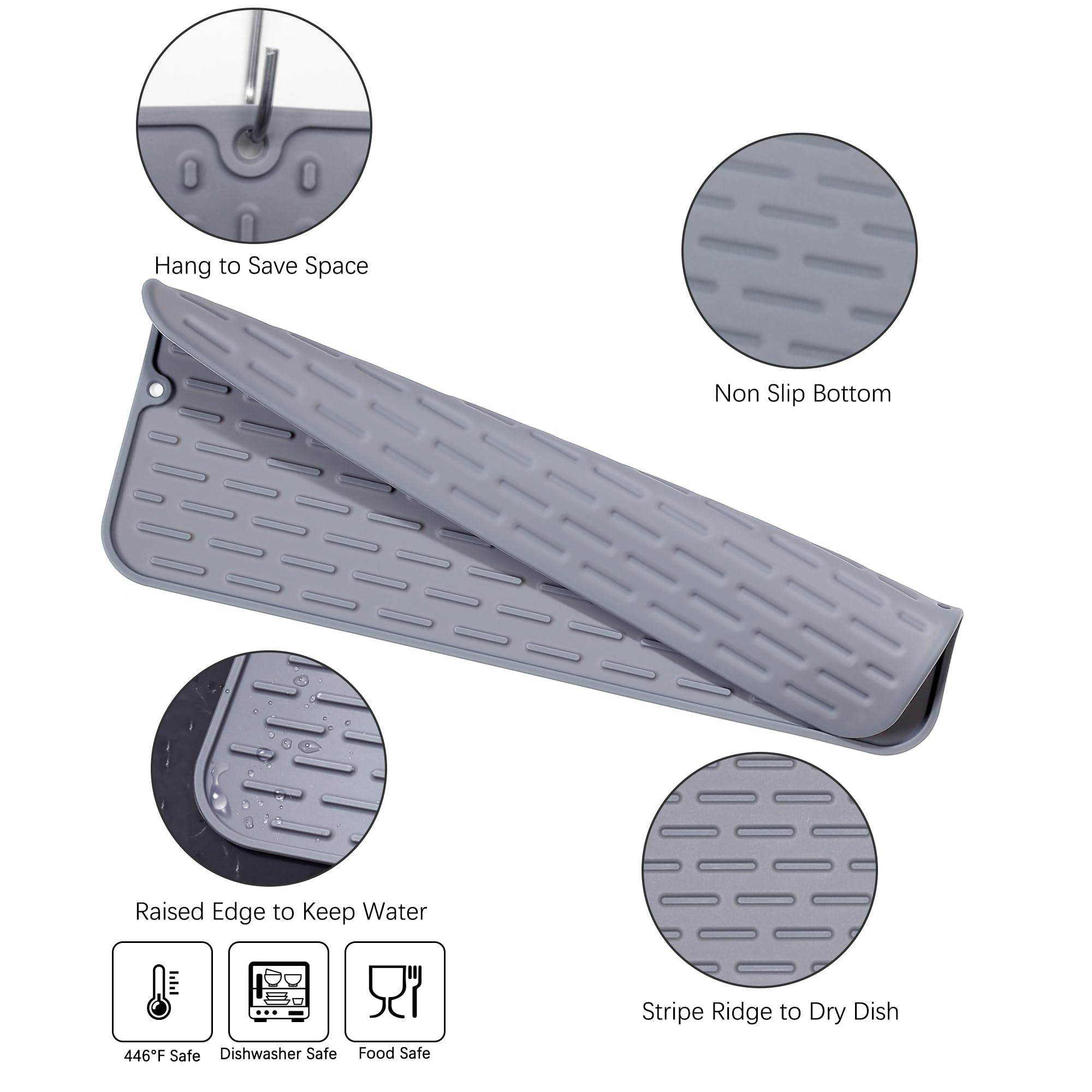 To Encounter non-slip silicone mat secures delicate items on the counter
