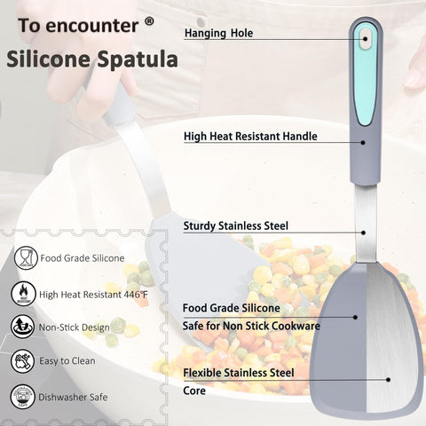 To encounter silicone cookie spatula in use, ideal for lifting cookies from baking trays.