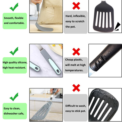 To Encounter slotted silicone spatula with drainage for cooked foods
