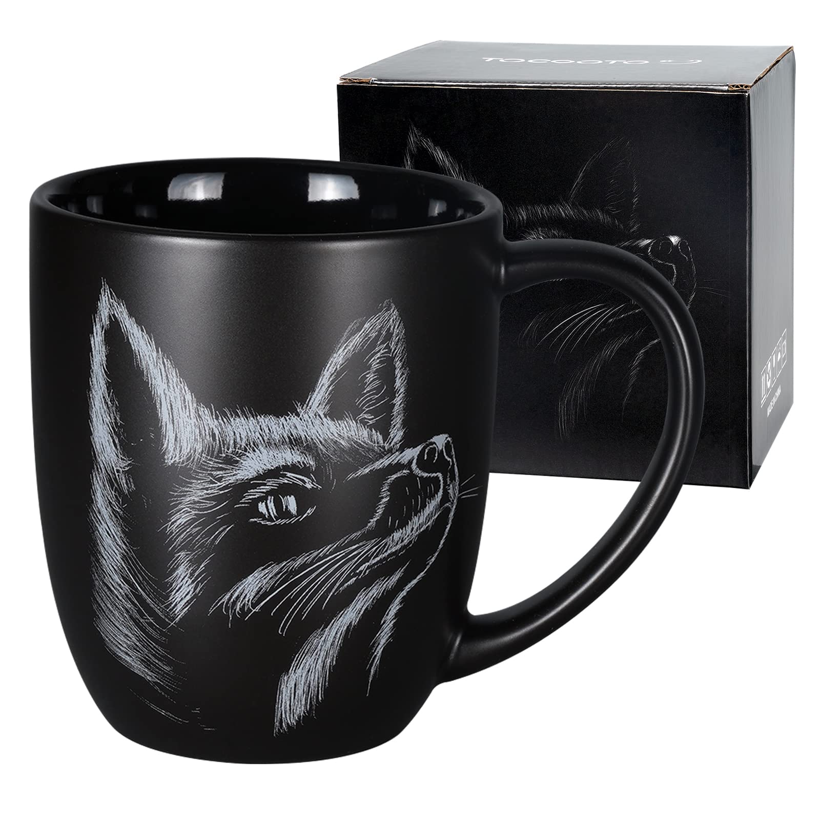 ToCooTo fox mug design close-up showcasing the playful fox motif for tea or coffee.