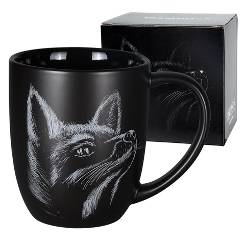 ToCooTo fox mug design close-up showcasing the playful fox motif for tea or coffee.
