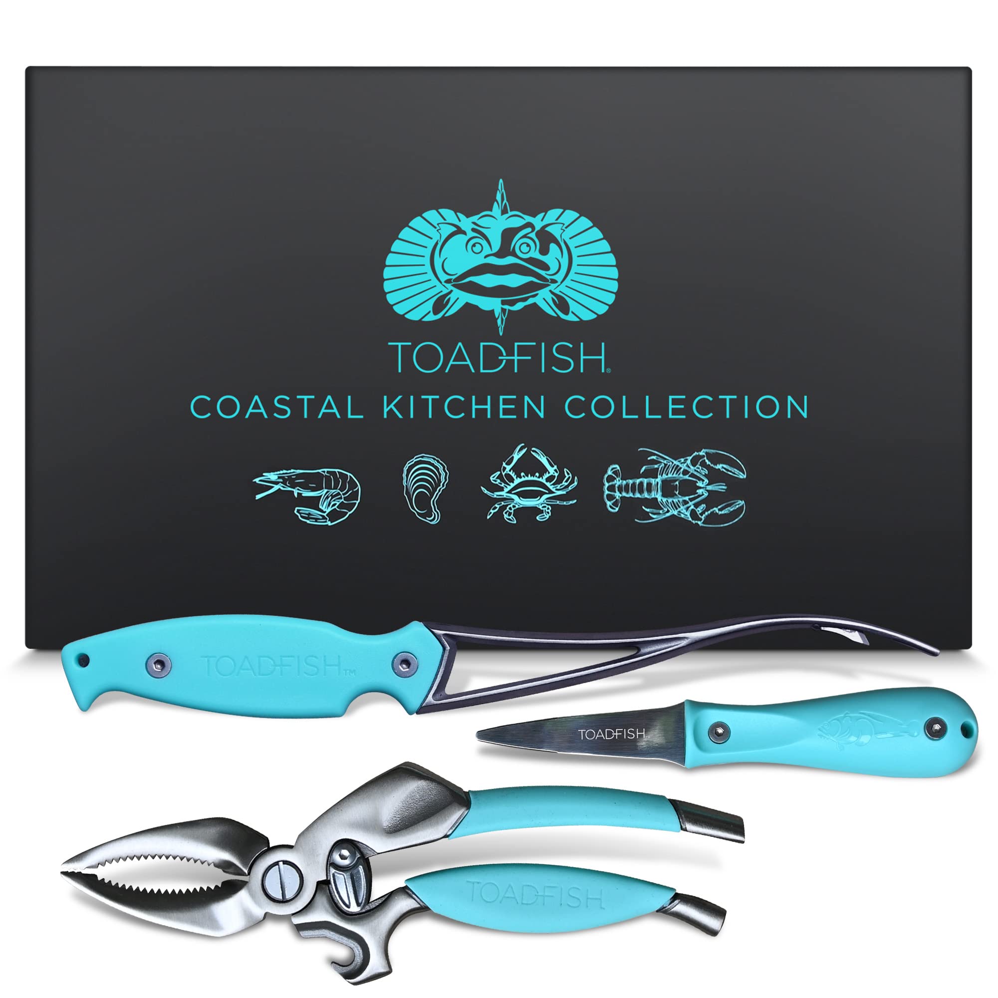 Toadfish Shrimp Deveiner in action peels and deveins shrimp in one smooth motion.