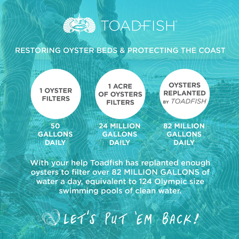 Toadfish oyster conservation mission supports coastal ecosystems.