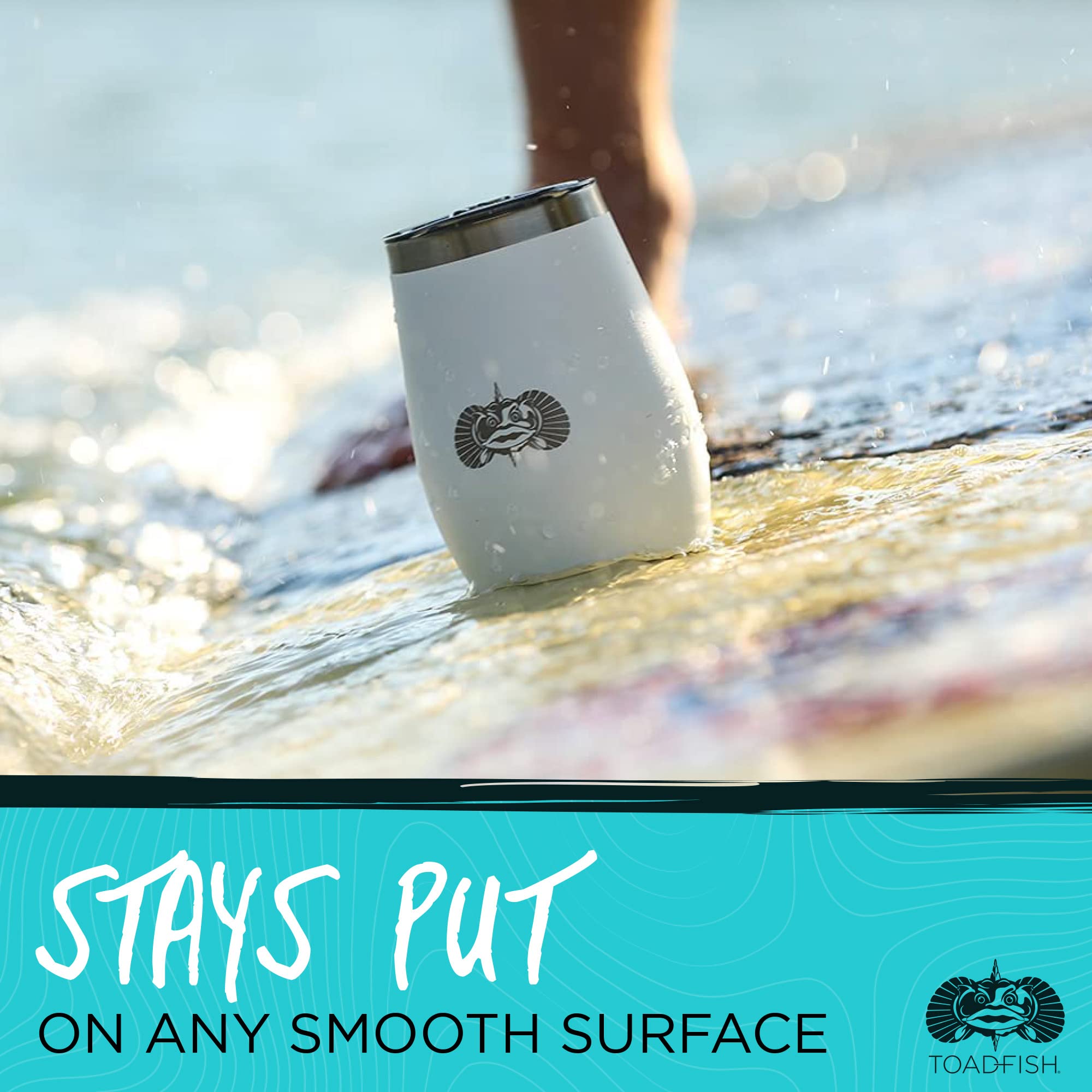 Toadfish East Slide Lid teal close up demonstrates spill resistant access