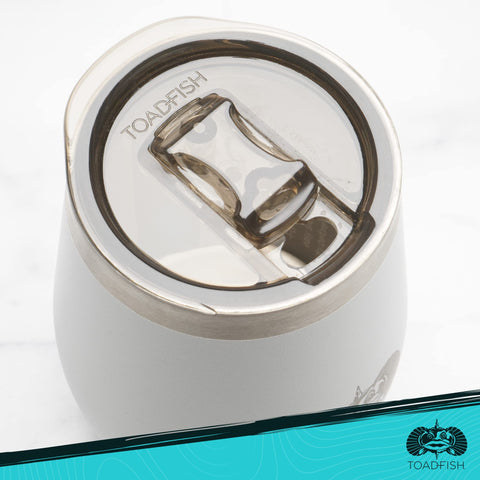 Toadfish no glass insert teal design highlights metal tumbler