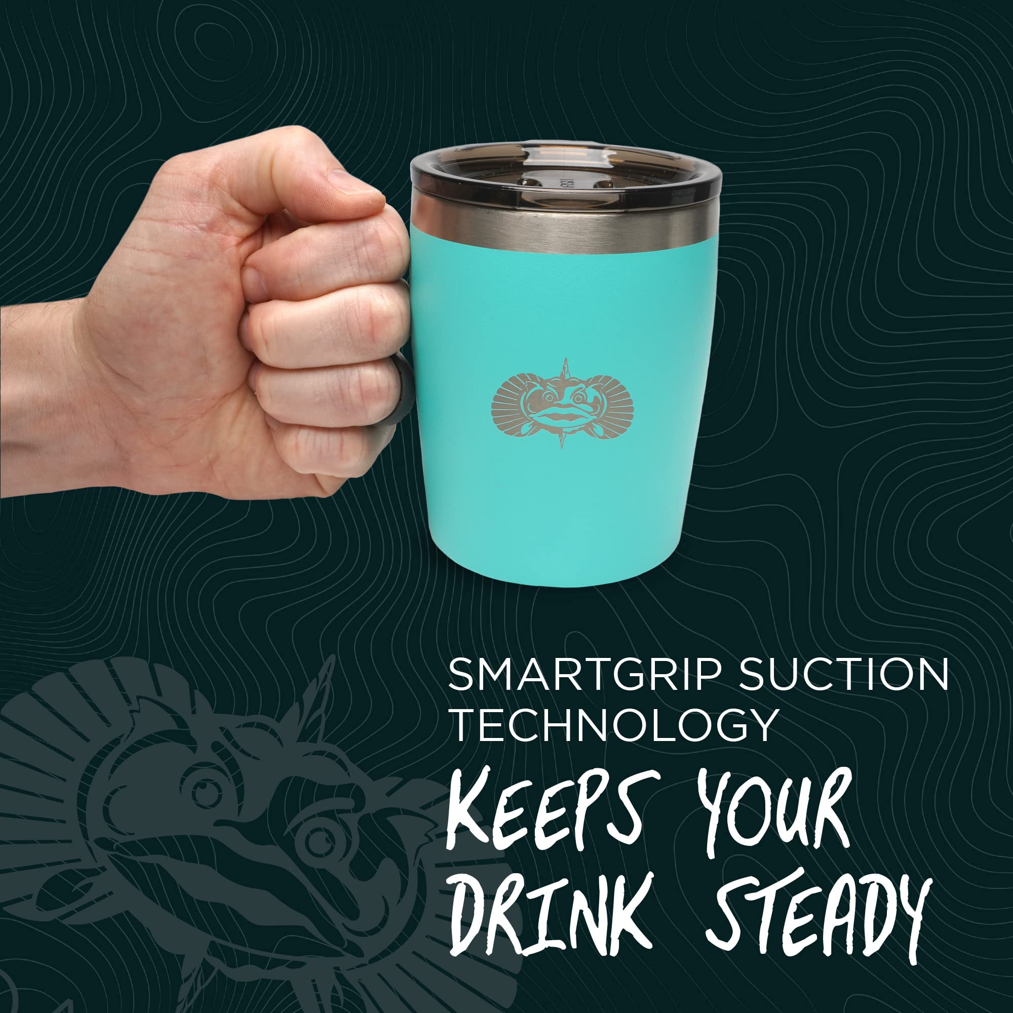 Toadfish Rocks Tumbler Teal supports oyster bed restoration with every purchase.
