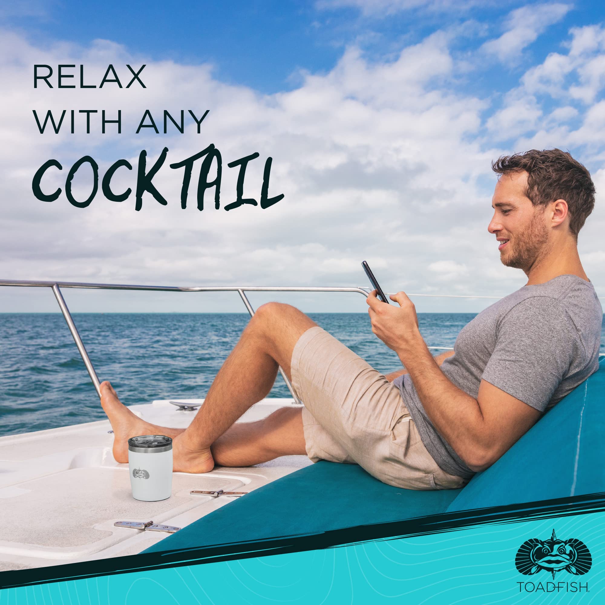 Toadfish Rocks Tumbler Teal is a reliable on-the-go boating companion.
