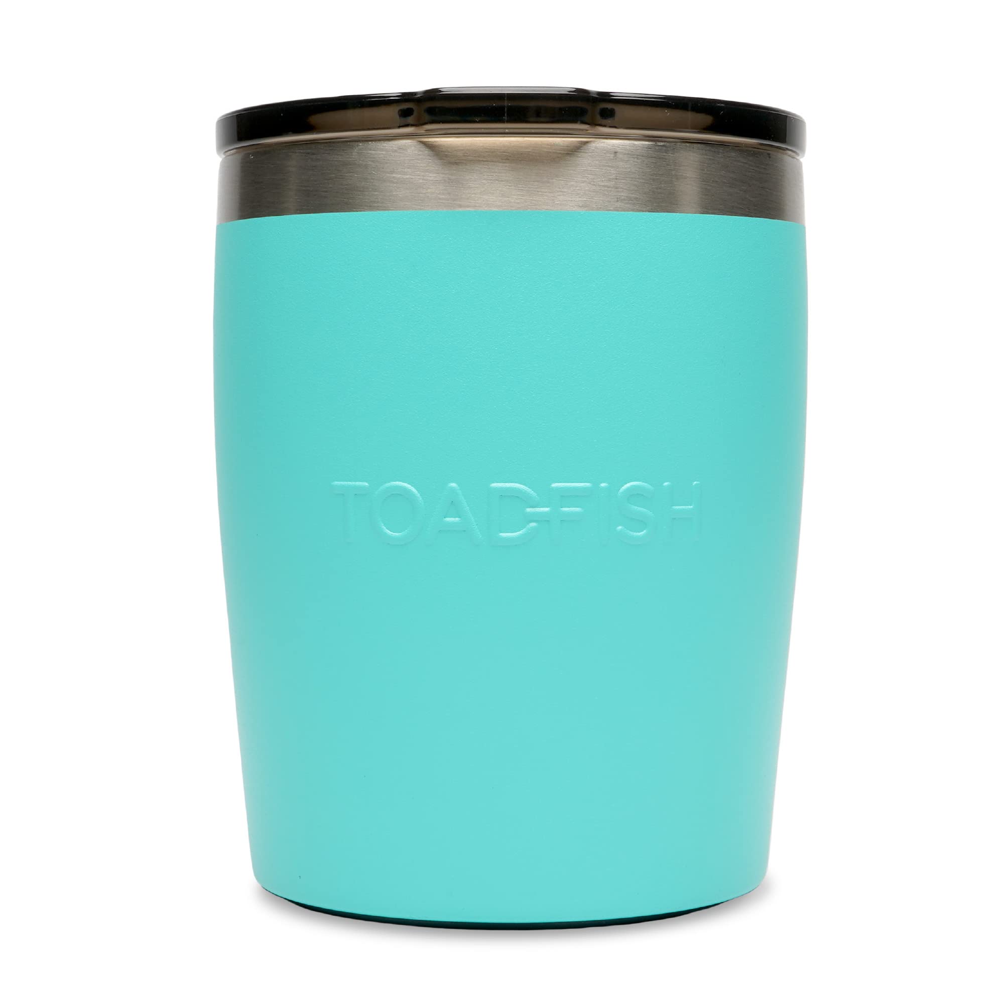 Toadfish Rocks Tumbler Teal with Smartgrip stays put on smooth boat surfaces.