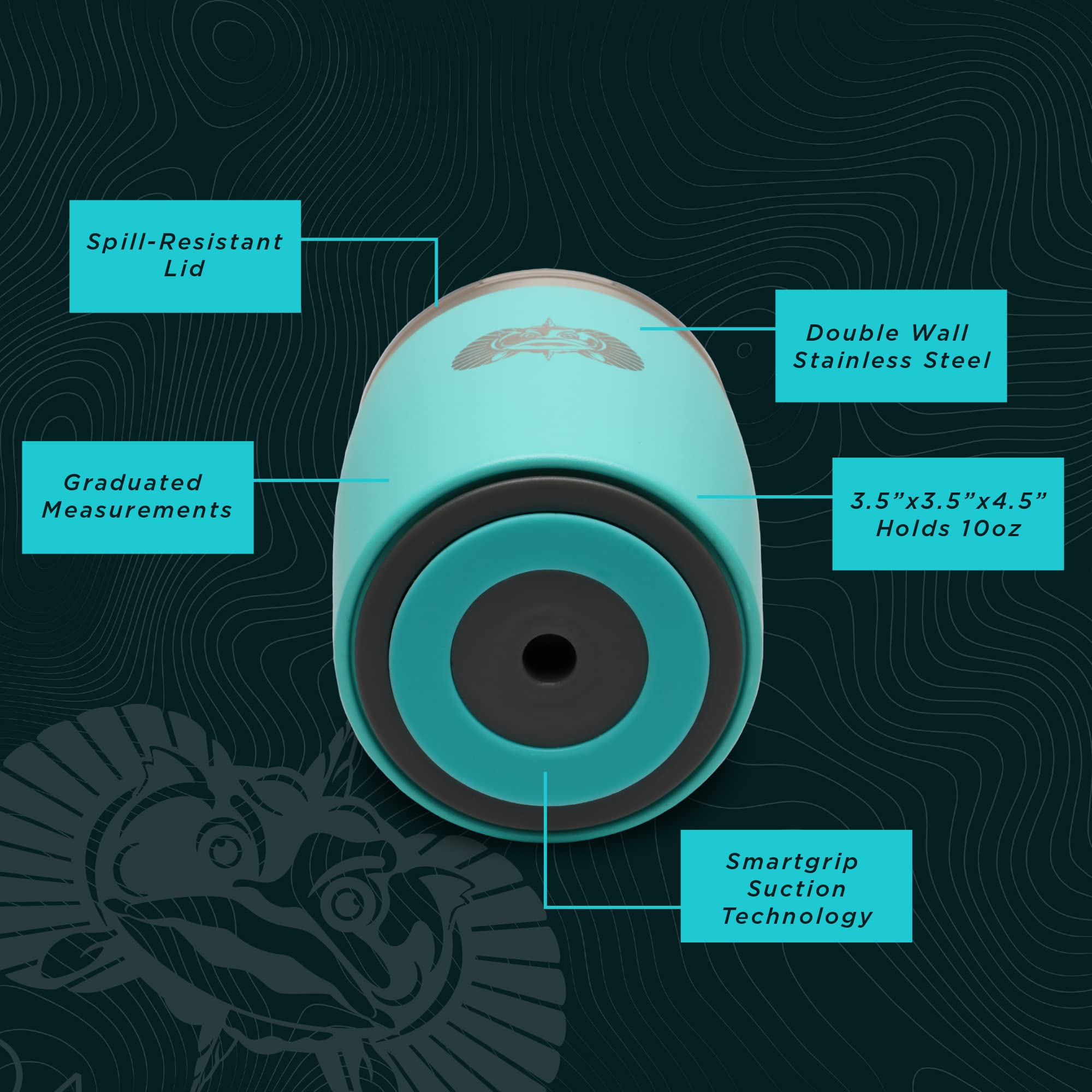 Toadfish stainless steel construction resists dents and rust during outdoor adventures.