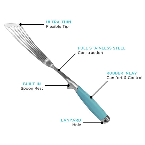 Toadfish stainless steel spatula for grill use, rugged and safe for direct contact