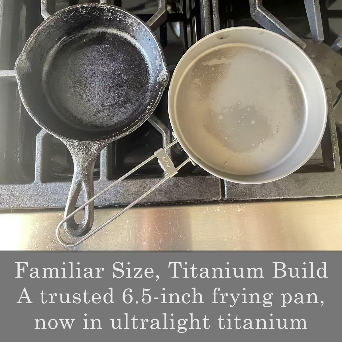 TOAKS Titanium D6.5 pan stackable design saves packing space.