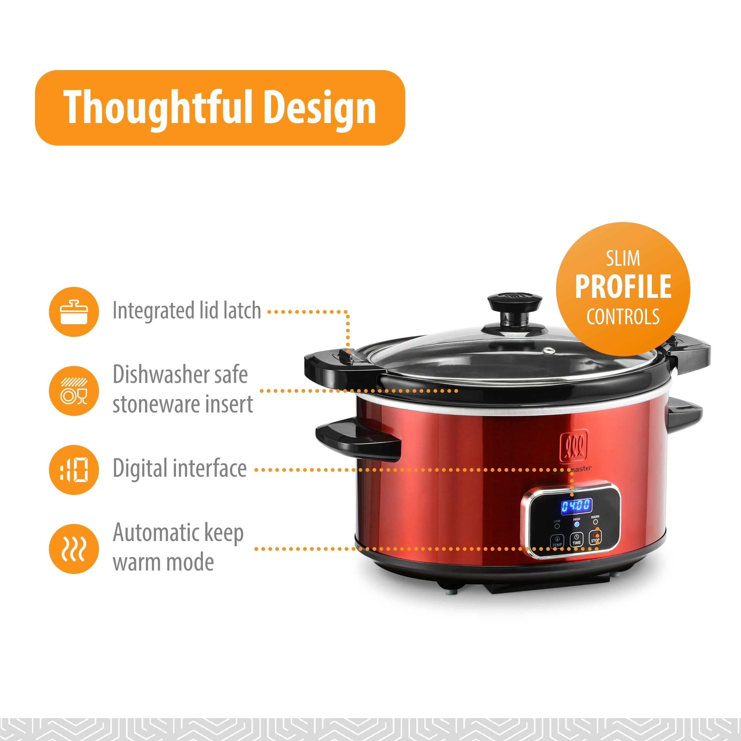Toastmaster 4-Quart Digital Slow Cooker controls and timer display