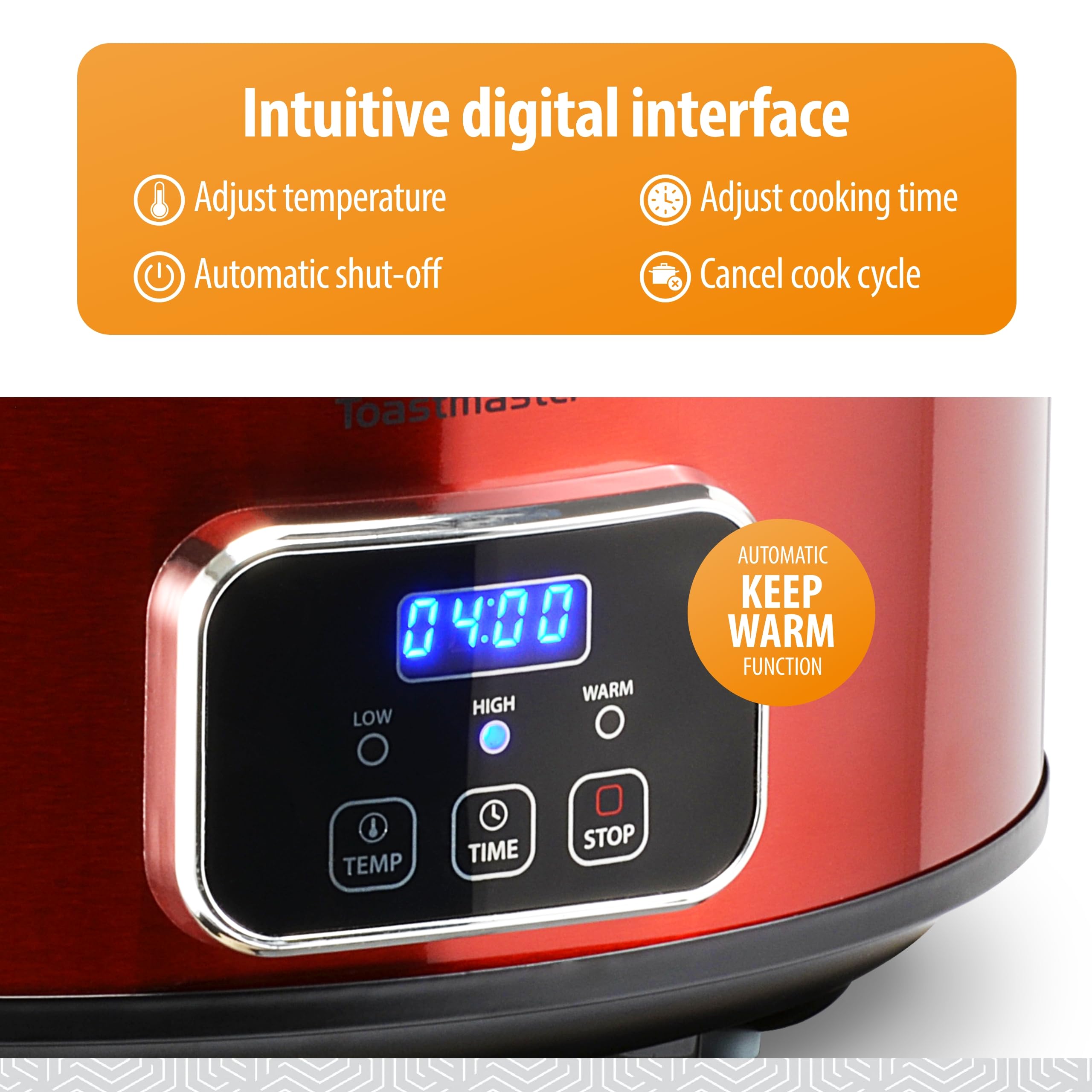 Toastmaster keep warm setting keeps meals ready after cooking