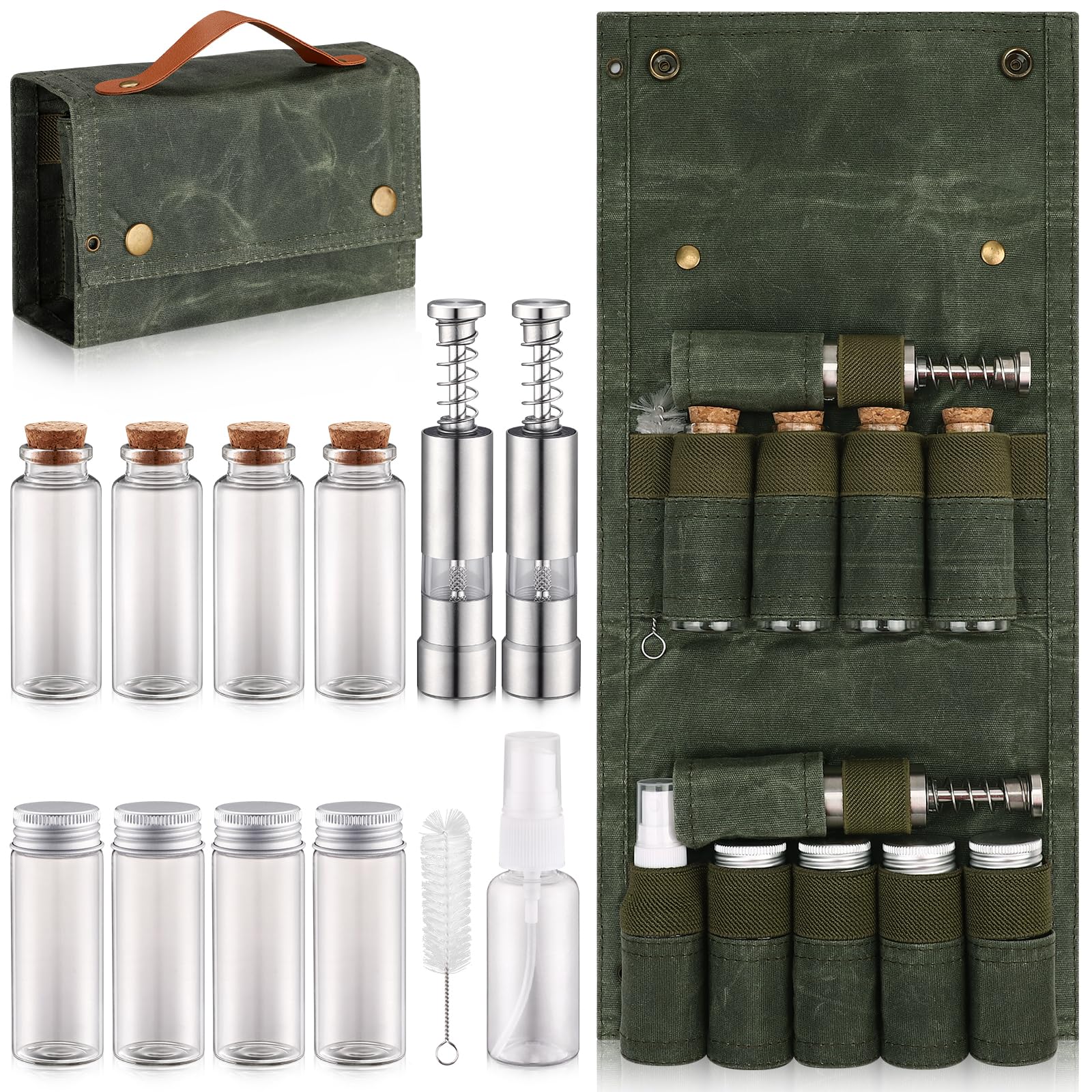 TOBWOLF portable spice bag with foldable design for on the go seasoning