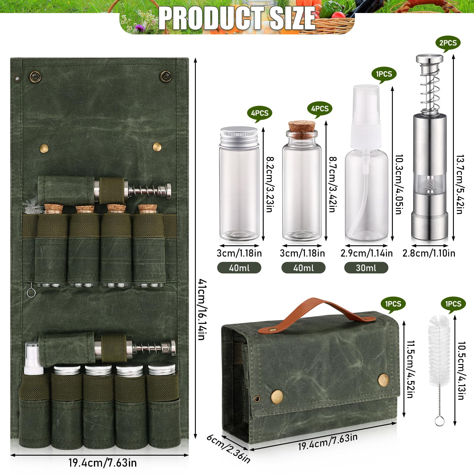 TOBWOLF glass spice jars shown for clear content visibility