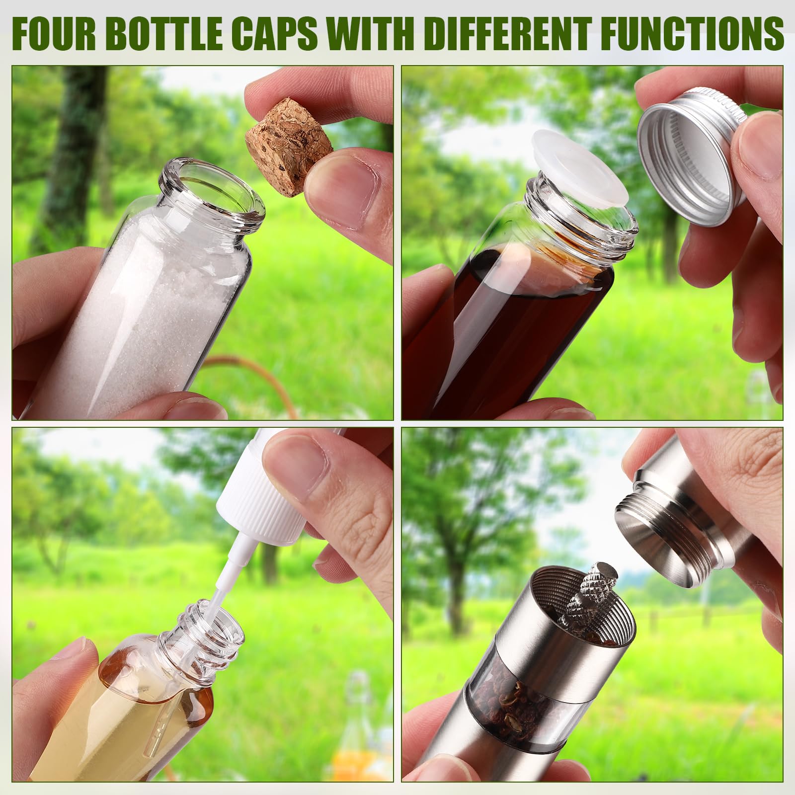 TOBWOLF travel spice kit with carry handle for hiking and picnics